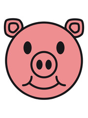 gesicht kopf lächeln schwein süß niedlich comic cartoon lachen clipart