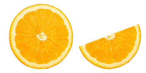 Juicy orange isolated on white background with clipping path