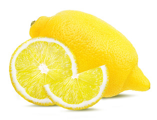 Fresh lemon isolated on white background with clipping path