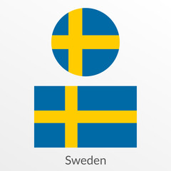 Sweden flag set. Swedish national symbol. Vector illustration.