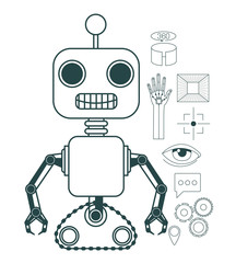 virtual reality technology set icons vector illustration design