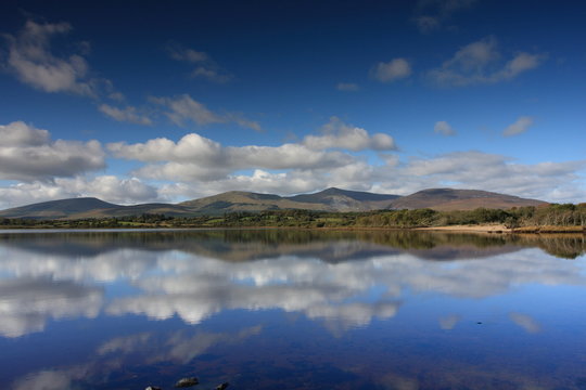  Mountains reflected in Beltra Lough, Co Mayo, Ireland