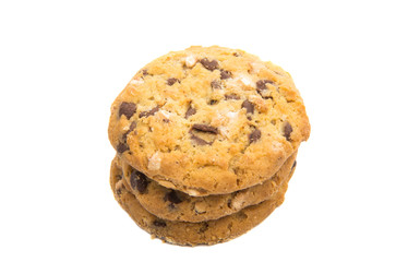 biscuits with nuts and chocolate isolated