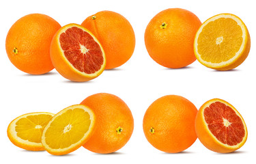 Juicy orange isolated on white background with clipping path