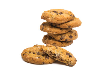 biscuits with nuts and chocolate isolated