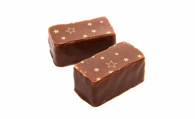 Christmas chocolate candies isolated