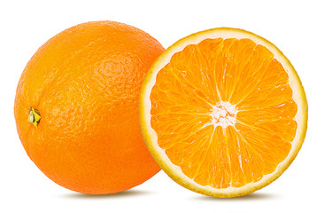 Juicy orange isolated on white background with clipping path