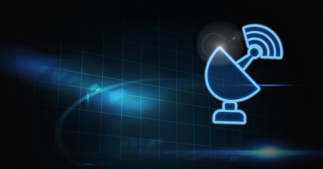 signal icon with blue technology background