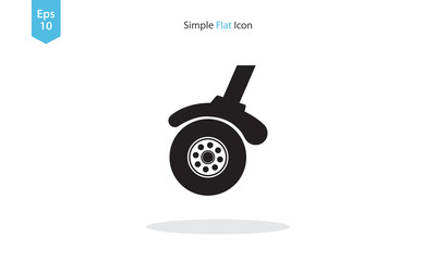 Wheel Of Plane Icon. Vector Illustration