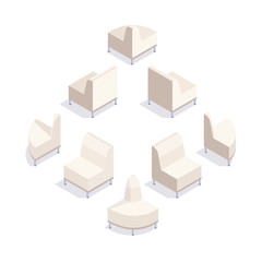 3d sofa view from the rear and from the front.