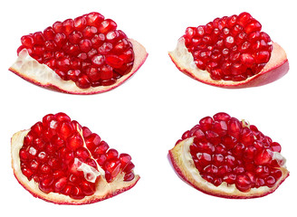 Fresh pomegranate isolated on white background with clipping path