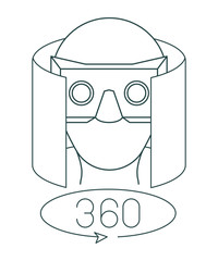 virtual reality technology set icons vector illustration design