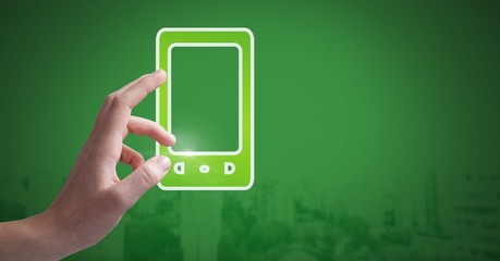 Hand with phone icon