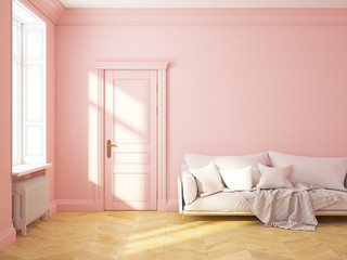 Classic interior pink roze quartz sofa © YKvisual