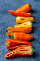 pepper yellow and orange at baton table