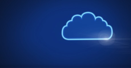 cloud icon with blue technology background