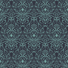 Fototapeta premium Floral pattern. Wallpaper damask pattern.Vector ornament, vintage pattern.
