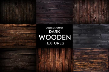Wall murals Wood Dark wooden background or texture with natural pattern, collection