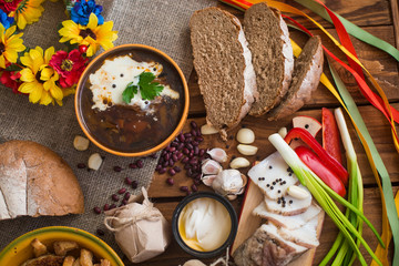 dinner on a wooden table