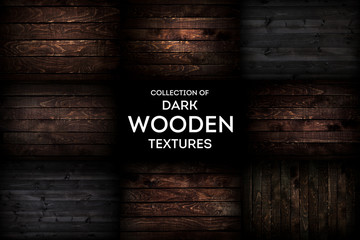 Dark wooden background or texture with natural pattern, collection