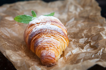 Tasty french croissants for breakfast