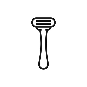 Straight razor line icon. Hair removal method. Razor shaving.