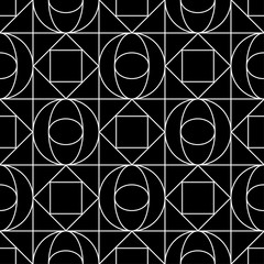 Black and white geometric print. Seamless pattern