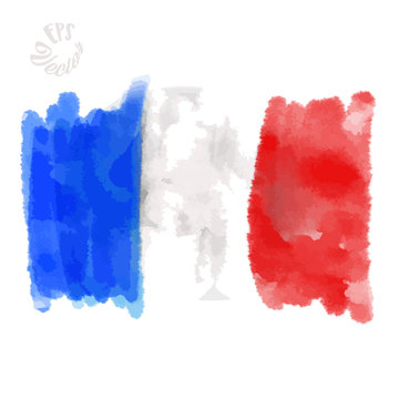 Flag of France painted Strokes