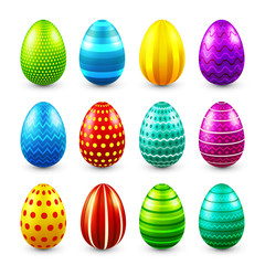 Easter eggs colored set. Spring. Holidays in April. Gift. Seasonal celebration.Egg hunt. Sunday.Food.