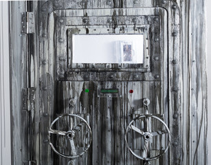 Image of closed door of laboratory