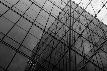 Geometry glass window at building - abstract pattern