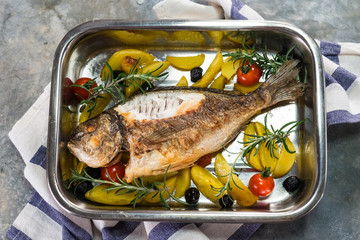 Grilled gilt-head bream
