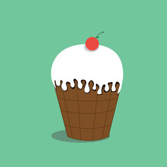 ice cream with cherry