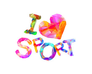I love sport. Triangular letters