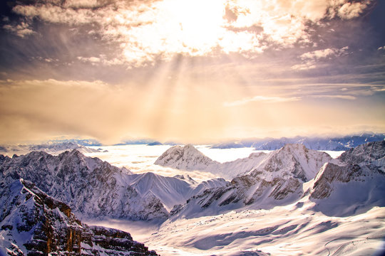 View from the Zugspitze, the top of Germany