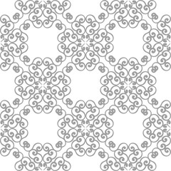 White and gray floral seamless pattern