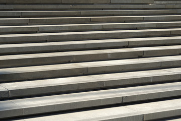 Urban city staircase, white concrete stairs