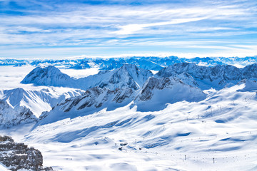 Obraz premium View from the Zugspitze, the top of Germany
