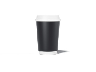 Black take away paper cup. 3d rendering