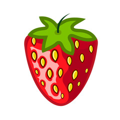Obraz premium Red Strawberry icon vector. Modern simple flat vegetarian sign. Natural food. Logo illustration.