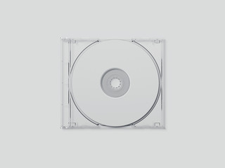 White disk with transparent package. 3d rendering
