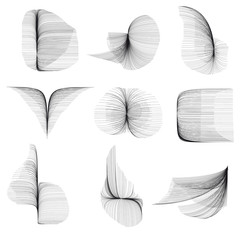 Set of abstract geometric  elements and shapes on white background.