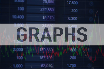 Obraz premium Background of numbers and trading charts with the word Graphs written on top. Economy.