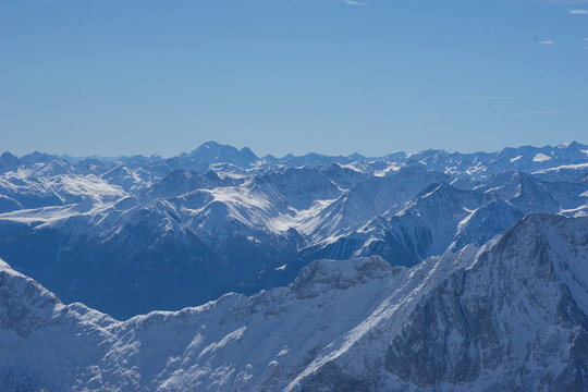 Alpen Panorama von Zugspitze Berge Montains 