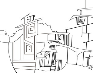 Naklejka premium graphic image of the city