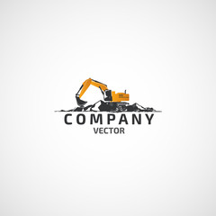 Vector buildings excavator logo.