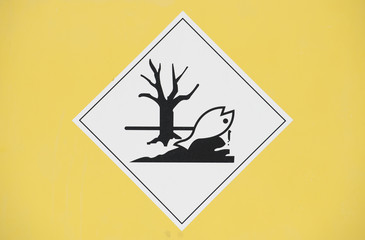 label indicating marine pollutant liquid Environmentally hazardous substance on a clean background