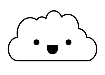 cute cloud kawaii character vector illustration design