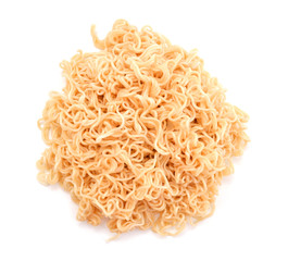 Egg noodles, isolated on white background.
