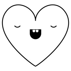 cute heart love kawaii character vector illustration design
